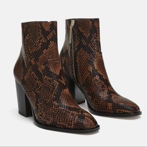 Zara snakeprint boots Worn ONCE